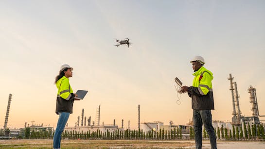 Drohneneinsatz auf einer Baustelle