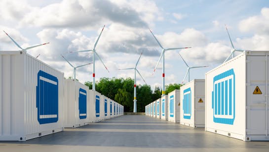 Containerspeicher in einem Windpark